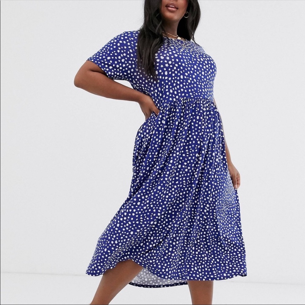Wednesday's Girl ASOS Curve Blue Midi Dress